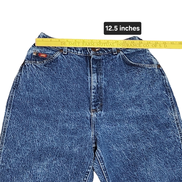LEE Jeans Womens 12 Medium Blue Vintage 90s High Waist Mom Tapered Retro - Picture 8 of 9